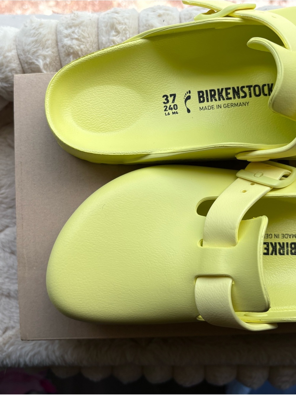 Birkenstock Kids' Boston Clogs in Neon Yellow